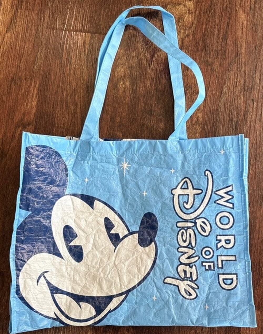 Authentic Walt Disney Parks Mickey Mouse Blue Reusable Shopping Tote Bag